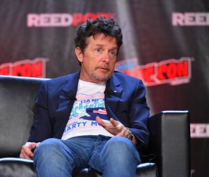 Christopher Lloyd et Michael J. Fox lors du "Comic Con 2022" à New York, le 8 octobre 2022. 