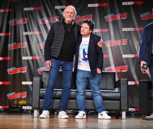 Christopher Lloyd et Michael J. Fox lors du "Comic Con 2022" à New York, le 8 octobre 2022. 