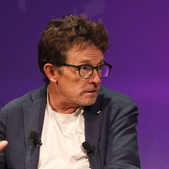 Michael J. Fox participe au salon "Bits & Pretzels HealthTech 2023" à Munich, le 20 juin 2023. 