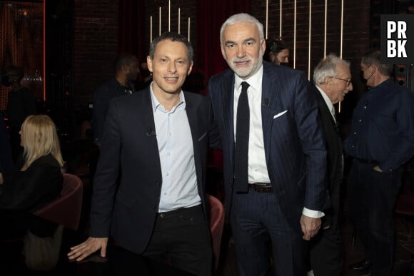 Exclusif - Marc-Olivier Fogiel et Pascal Praud - Backstage de l'enregistrement de l'émission "On Est En Direct" (OEED), Spéciale 100 ans de la radio, présentée par L.Ruquier, diffusée sur France 2 le 8 mai © Jack Tribeca / Bestimage