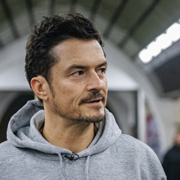 L'Ambassadeur itinérant de l'UNICEF, Orlando Bloom dans un Spilno Child Spot de l'UNICEF dans une station de métro à Kiev, Ukraine, le 25 mars 2023. © Skyba/UNICEF via Bestimage 