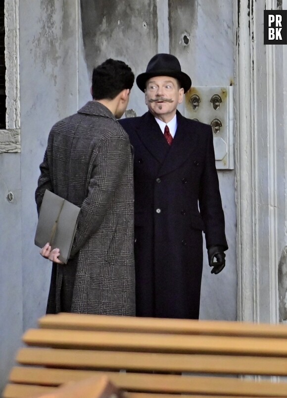 Kenneth Branagh retrouve le personnage d'Hercule Poirot lors du tournage du film "Hauting in Venice" à Venise, Italie, le 10 janvier 2023. 