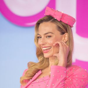 Margot Robbie, July 3, 2023 : Actress Margot Robbie poses at a press conference to promote her movie "Barbie" in Seoul, South Korea. The new fantasy comedy film will be released in South Korea on July 19. 