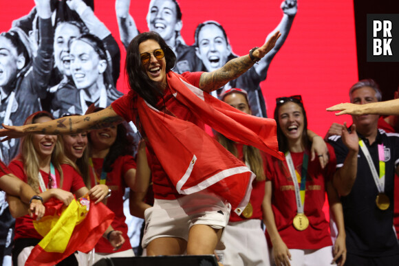 Info - L’équipe féminine espagnole de football quitte la sélection après le refus de démissionner de Luis Rubiales, président de la Fédération espagnole - Retour à Madrid de l'équipe d'Espagne, victorieuse de la Coupe du monde féminine de football face à l'Angleterre (1 - 0), le 21 août 2023. 