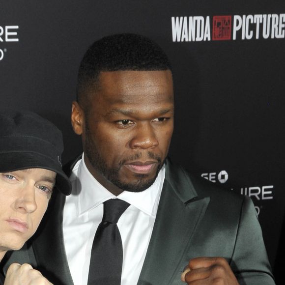 Jake Gyllenhaal, Eminem et 50 Cent (Curtis Jackson) - Première du film "Southpaw" à New York. Le 20 juillet 2015