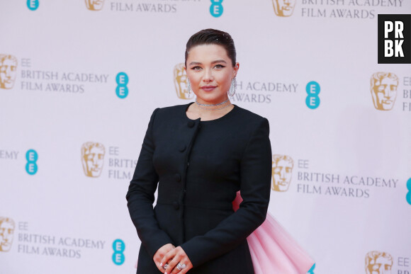 Florence Pugh - Photocall de la cérémonie des BAFTA 2022 (British Academy Film Awards) au Royal Albert Hall à Londres le 13 mars 2022. 