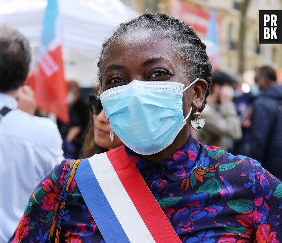 Danièle Obono, porte parole La France Insoumise - Manifestation des personnels soignants à Paris le 16 juin 2020. © Panoramic / Bestimage 