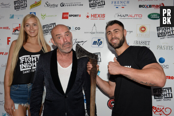 Philippe Corti et Yohan Lidon (boxeur) lors de la 5ème édition de la Fight Night à la Citadelle de Saint-Tropez, le 4 août 2017. © Rachid Bellak/Bestimage