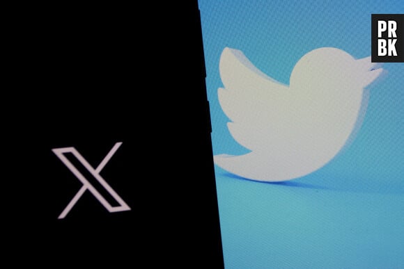 July 25, 2023, Sleman, Yogyakarta, Indonesia: In this photo illustration, the new Twitter logo is visible on the smartphone screen and the old Twitter logo is in the background. (Credit Image: © Angga Budhiyanto/Zuma Press/Bestimage)