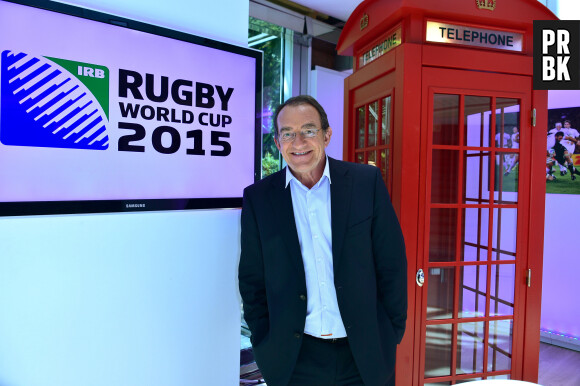 Exclusif - Jean-Pierre Pernaut lors de la conférence de presse de TF1 concernant la Coupe du monde de rugby à XV 2015 au siège de TF1 à Boulogne-Billancourt, le 2 juillet 2015. La Coupe du monde de rugby à XV 2015 aura lieu du 18 septembre au 31 octobre au Royaume-Uni et sera retransmise sur TF1. 