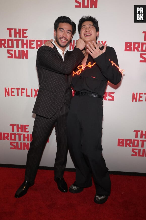 Los Angeles, CA - Celebrities attend the premiere of "The Brothers Sun" held at the Netflix Tudum Theater in Los Angeles, California. Pictured: Justin Chien, Sam Song Li 