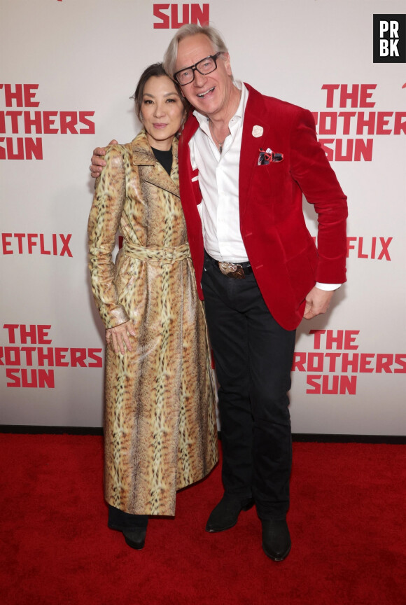 Los Angeles, CA - Celebrities attend the premiere of "The Brothers Sun" held at the Netflix Tudum Theater in Los Angeles, California. Pictured: Michelle Yeoh, Paul Feig 