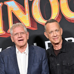 Robert Zemeckis et Tom Hanks au photocall de la première mondiale du film Pinocchio (Disney) au Walt Disney Studios à Burbank le 7 septembre 2022.