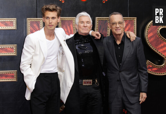 Austin Butler, Baz Luhrmann , Tom Hanks à la première du film "Elvis" à Londres, le 31 mai 2022.