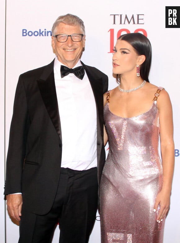 Bill Gates et sa fille Phoebe Adele Gates au photocall du gala "Time 100" au Lincoln Center à New York, le 8 juin 2022.