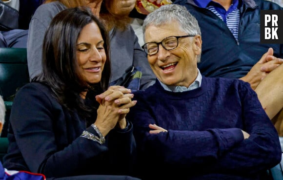Bill Gates assiste, avec sa nouvelle compagne Paula Hurd à la Coupe Eisenhower de l'Open BNP Paribas 2022 au Indian Wells Tennis Garden à Indian Wells, le 8 mars 2022. © Charles Baus/Cal Sport Media/Zuma Press/Bestimage