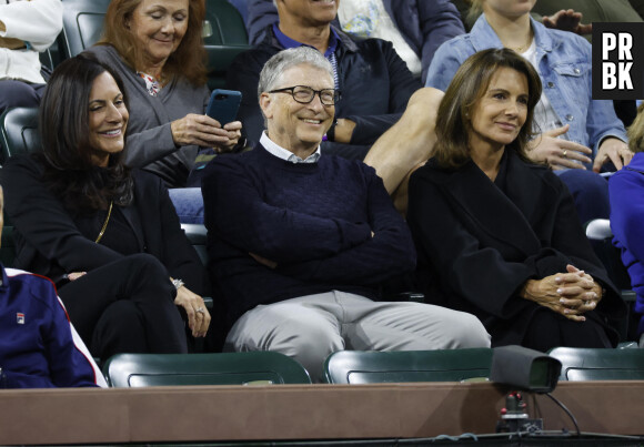 Bill Gates assiste, avec Paula Hurd à la Coupe Eisenhower de l'Open BNP Paribas 2022 au Indian Wells Tennis Garden à Indian Wells, le 8 mars 2022. © Charles Baus/Cal Sport Media/Zuma Press/Bestimage