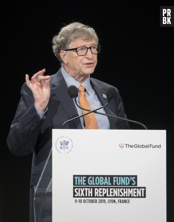 Bill Gates lors de la 6ème conférence de reconstitution des ressources du Fonds mondial de lutte contre le Sida, la TB et la Malaria à Lyon le 10 octobre 2019. © Sandrine Thesillat / Panoramic / Bestimage