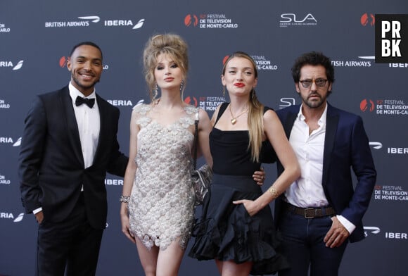 Benjamin Douba-Paris, Catherine Davydzenka, Lou ladegaillerie, Frederic Diefenthal sur le tapis rouge du photocall de la cérémonie d'ouverture du 62ème Festival de Télévision de Monte-Carlo, à Monaco, le 16 juin 2023. © Denis Guignebourg/BestImage  Celebs attend the red carpet during the 62nd Monte Carlo TV Festival opening ceremony in Monte-Carlo, Monaco, on June 16, 2023.