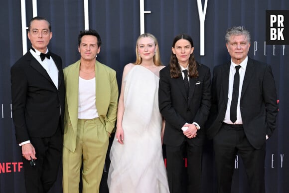 3 April 2024. Los Angeles Premiere of Netflix's "Ripley”. The Egyptian Theatre, Hollywood, California. Pictured: Maurizio Lombardi, Andrew Scott, Dakota Fanning, Eliot Sumner and Steven Zaillian. 