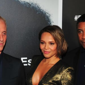 Dan Gilroy, Carmen Ejogo, Denzel Washington - People à l'avant première du film 'Roman J. Israel, Esq' à l'Auditorium Henry R. Luce à New York, le 14 novembre 2017.