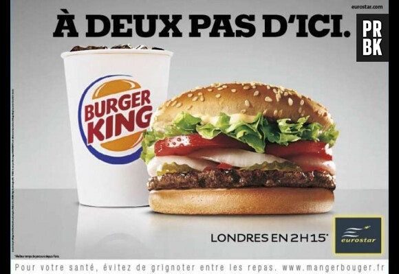 Publicité Eurostar et Burger King
