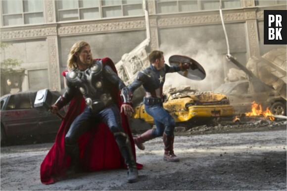 Thor et Captain America dans The Avengers