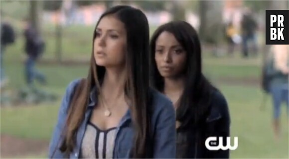 Bonnie, Elena et Damon à l'université dans l'épisode 4 de la saison 4 de Vampire Diaries