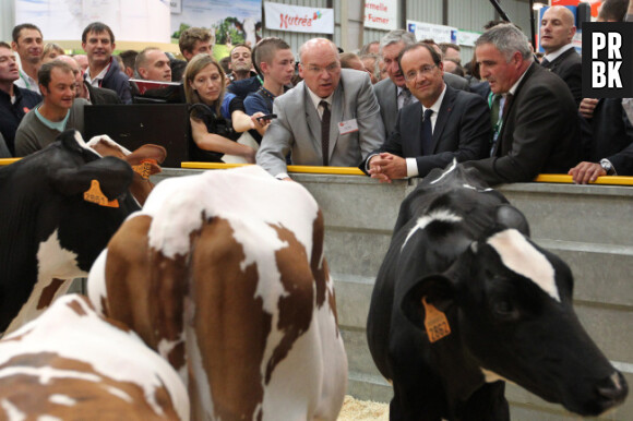 François Hollande aime les vaches, même avec leurs flatulences