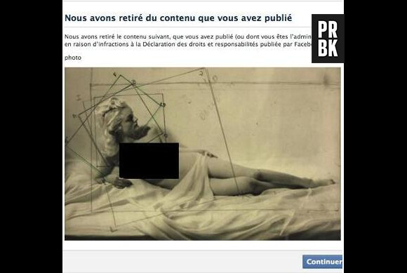 Le jeu de Paume a vu son compte Facebook bloqué pour une malheureuse photo de nu.