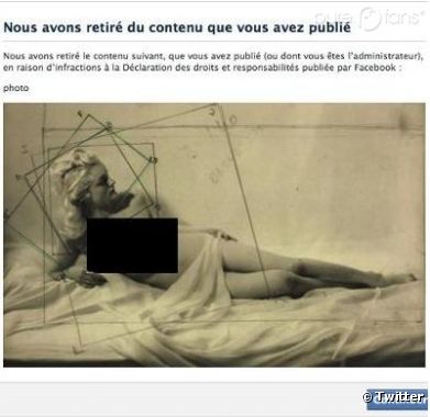 Le jeu de Paume a vu son compte Facebook bloqué pour une malheureuse photo de nu.