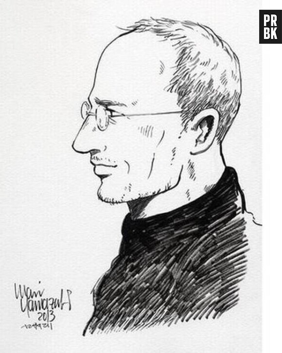 Portrait de Steve Jobs pour le possible manga