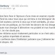 Nicolas Sarkozy réagit sur Facebook