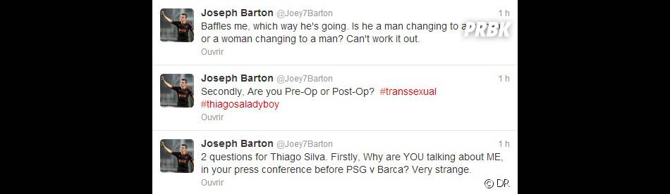 Sur Twitter, Joey Barton s&#039;en prend (encore) à Thiago Silva