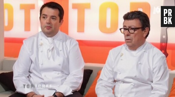 Les chefs observaient la deuxième épreuve de Top Chef 2013 derrière un écran de télévision.