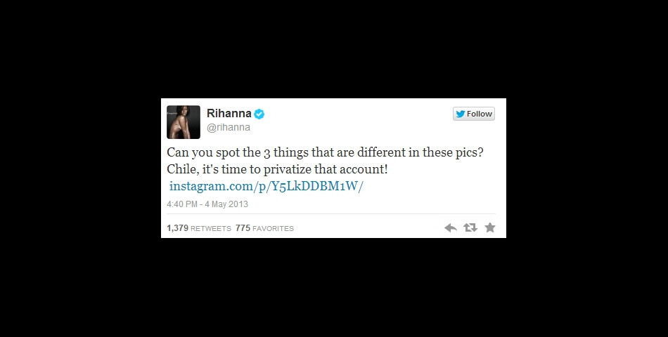 Rihanna se venge sur Twitter