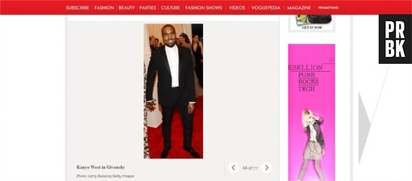 Kim Kardashian coupée sur le site de Vogue