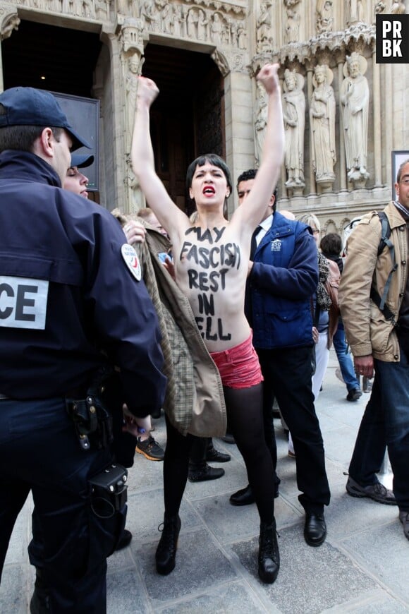 Les Femen ont revendiqué l'action à Notre-Dame suite au suicide d'un essayiste d'extrême-droite