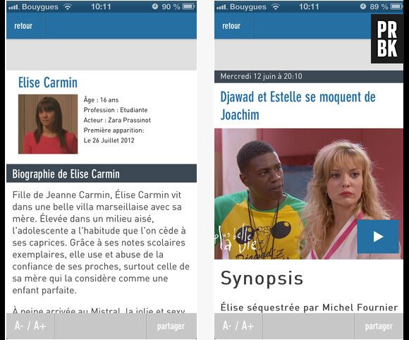 L'application Plus Belle La Vie est disponible sur iOS et Android
