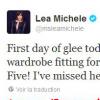 Lea Michele annonce son retour sur le tournage de Glee