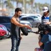 Kevin Miranda sur le tournage d'Hollywood Girls 3 à Los Angeles le 7 août 2013.