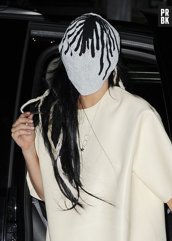 Lady Gage et son masque de Spiderman à la Fashion Week de New-York le 7 septembre 2013