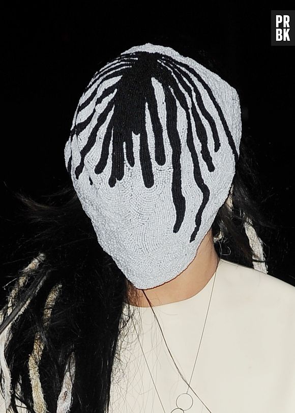 Lady Gage et son masque de Spiderman à la Fashion Week de New-York le 7 septembre 2013