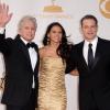 Michael Douglas, Matt Damon et son épouse aux Emmy Awards 2013 le 22 septembre 2013 à Los Angeles