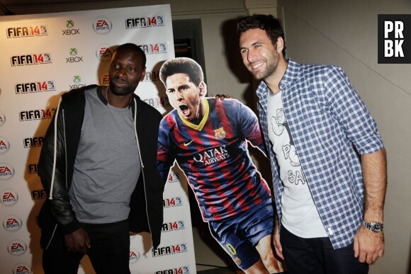 Omar Sy et Salvatore Sirigu à la soirée de lancement de FIFA 14 le 23 septembre 2013