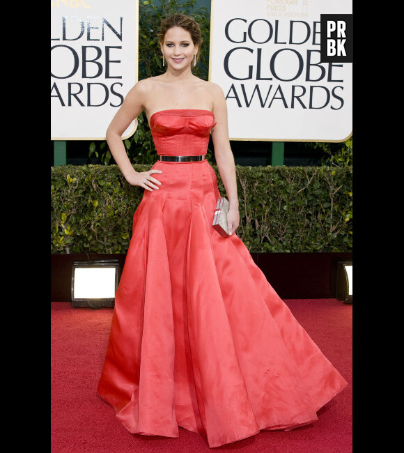 Jennifer Lawrence sur le tapis rouge des Golden Globes 2013