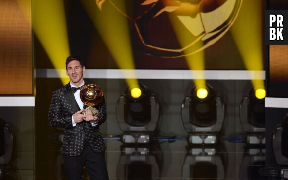 Lionel Messi pendant la cérémonie Ballon d'or 2013
