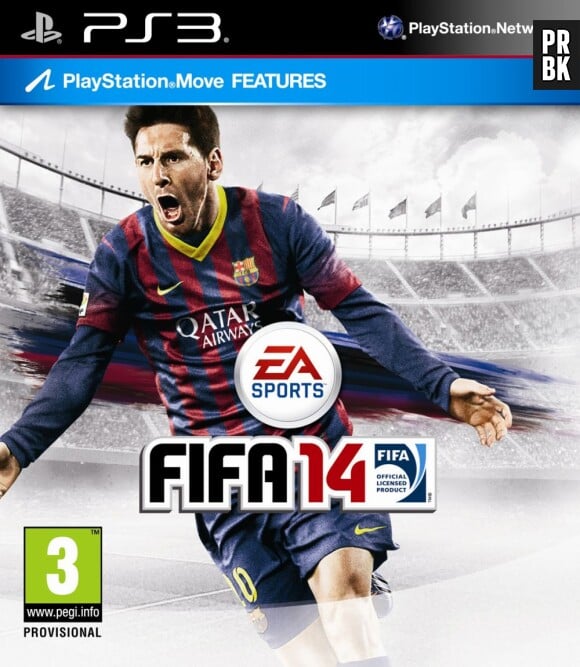 La jaquette officielle de FIFA 14 sur PS3