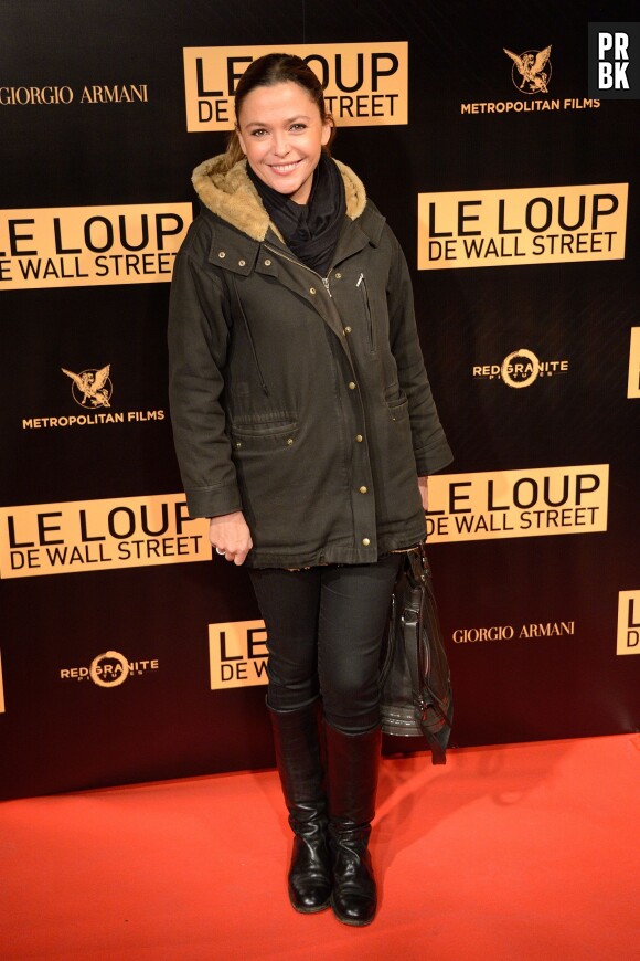Sandrine Quétier sur le tapis rouge de l'avant-première du Loup de Wall Street à Paris, le 9 décembre 2013