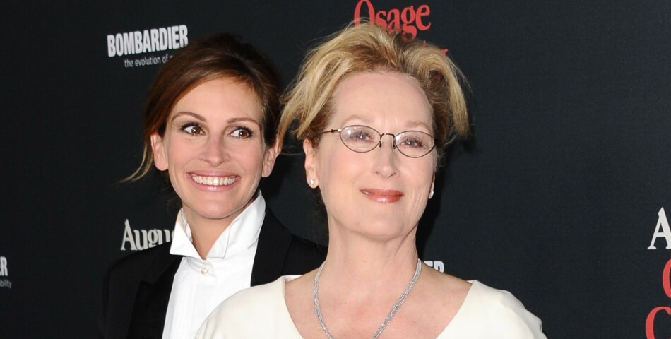 Julia Roberts et Meryl Streep sur le tapis rouge d&#039;Un été à Osage County, le 16 décembre 2013 à L.A